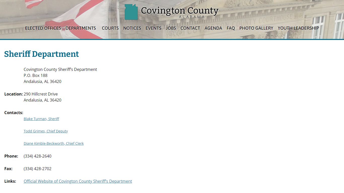 Sheriff Department | Covington County AL